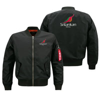 Thumbnail for Sri Lankan Airlines aviation design embroidered on black bomber jacket