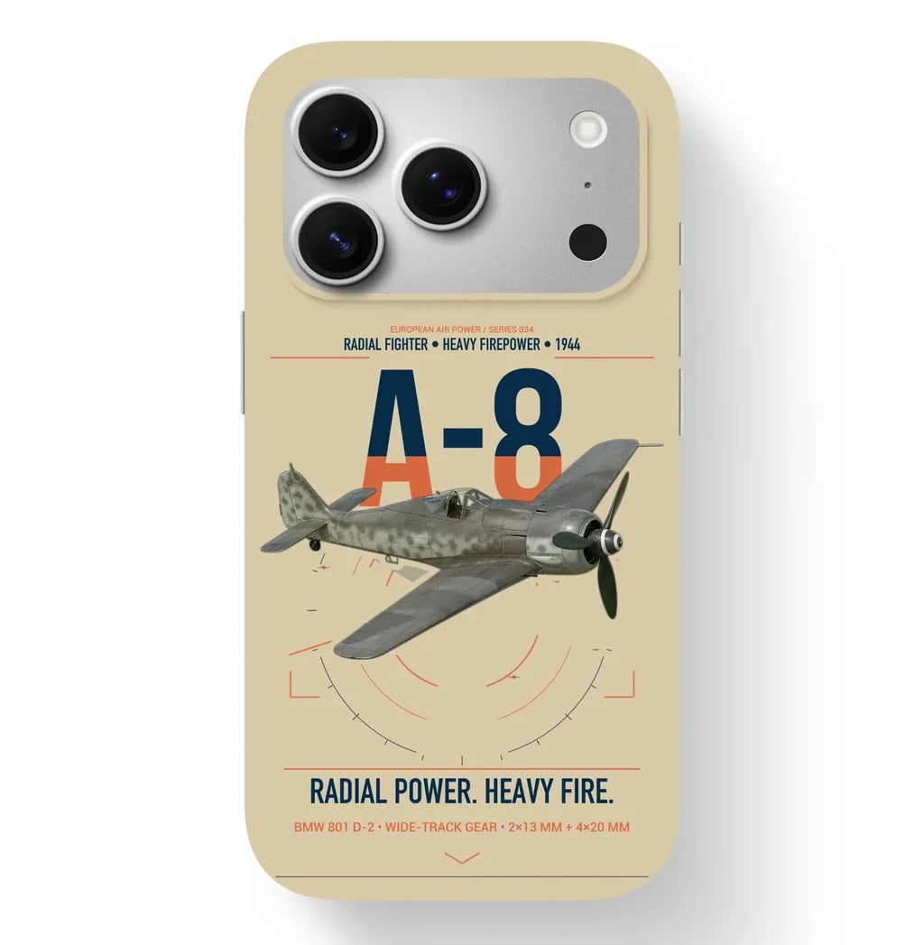 Focke-Wulf Fw 190A-8 design on beige magsafe iphone case, for iPhone 17 Pro