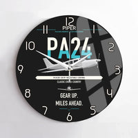 Thumbnail for Piper PA-24-250 Comanche 250 design on black no frame wall clock