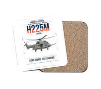 Thumbnail for Airbus Helicopters H225M Caracal design on white 1 piece coaster