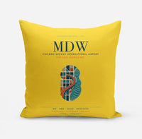 Thumbnail for Chicago Midway International Airport (MDW) design on yellow pillow
