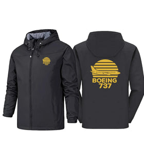 Retro Boeing 737 Rain Jackets & Windbreakers