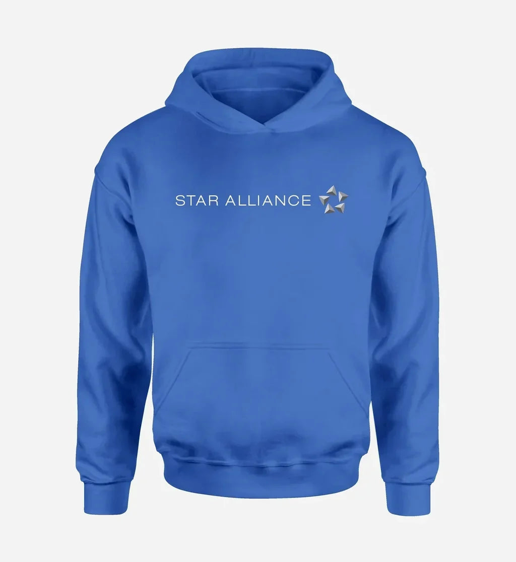 Star Alliance Airlines logo on blue single side hoodie