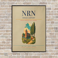 Thumbnail for Weeze Airport NRN vertical canvas print - framed - beige background
