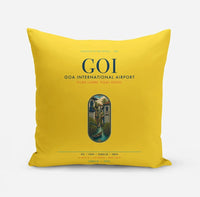 Thumbnail for Goa International Airport Dabolim (GOI) design on yellow pillow