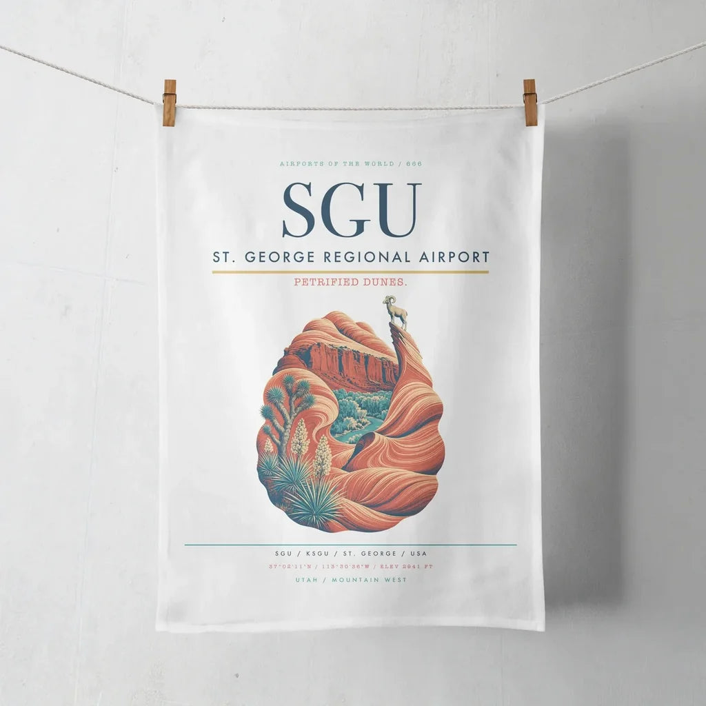 St. George Regional Airport (SGU) design on white towel