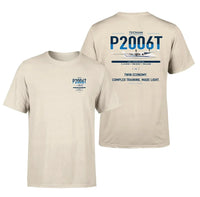Thumbnail for Tecnam P2006T design on beige t-shirt, double-side print