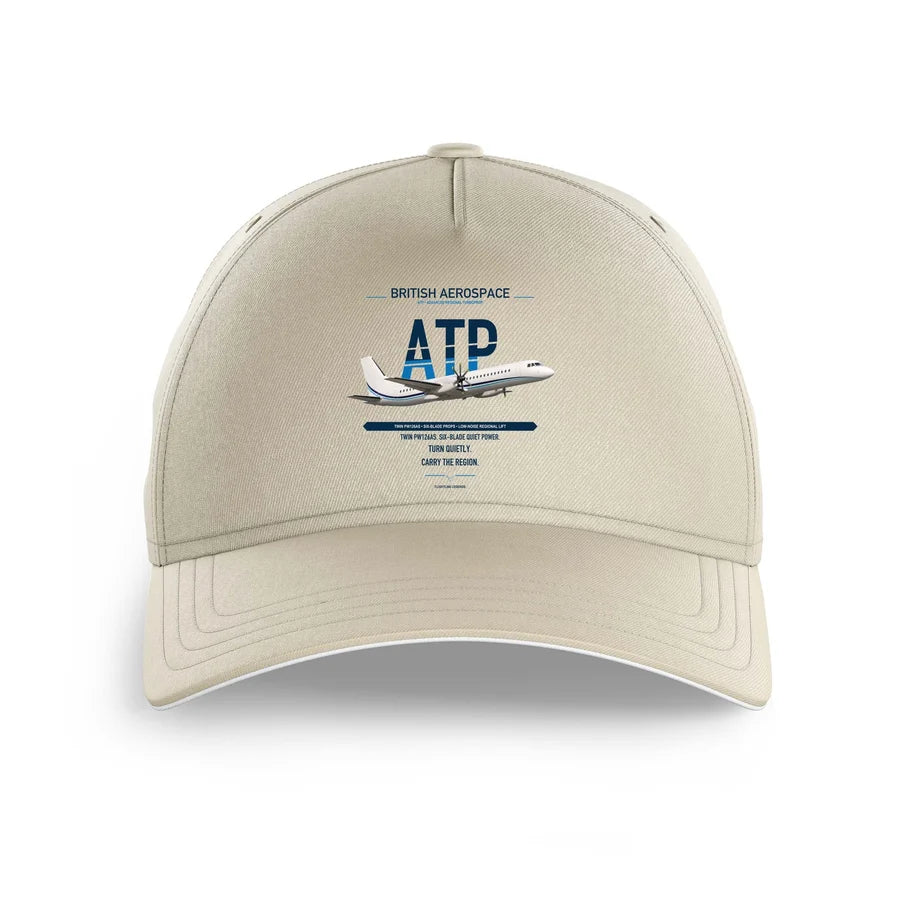 British Aerospace ATP design on beige printed hat