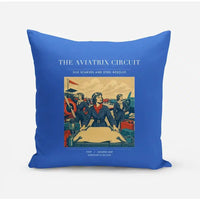 Thumbnail for VINTAGE G4164 - The Aviatrix Circuit - Designed Pillows design on blue