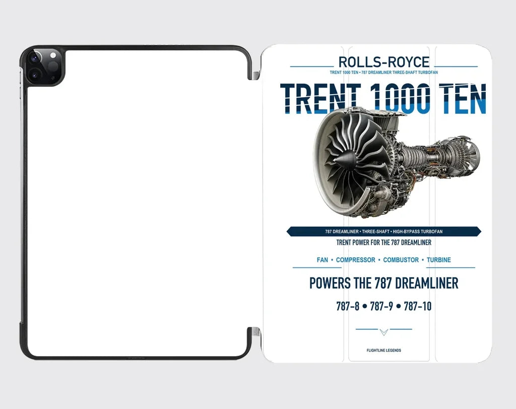 TRENT 1000 TEN design on white ipad tablet case