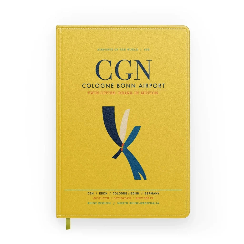 Cologne Bonn Airport (CGN) design on yellow notebook