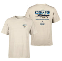 Thumbnail for Daher Kodiak 900 design on beige t-shirt, double-side print