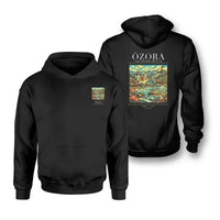 Thumbnail for ŌZORA - Poster - Double-Side Hoodie - Black