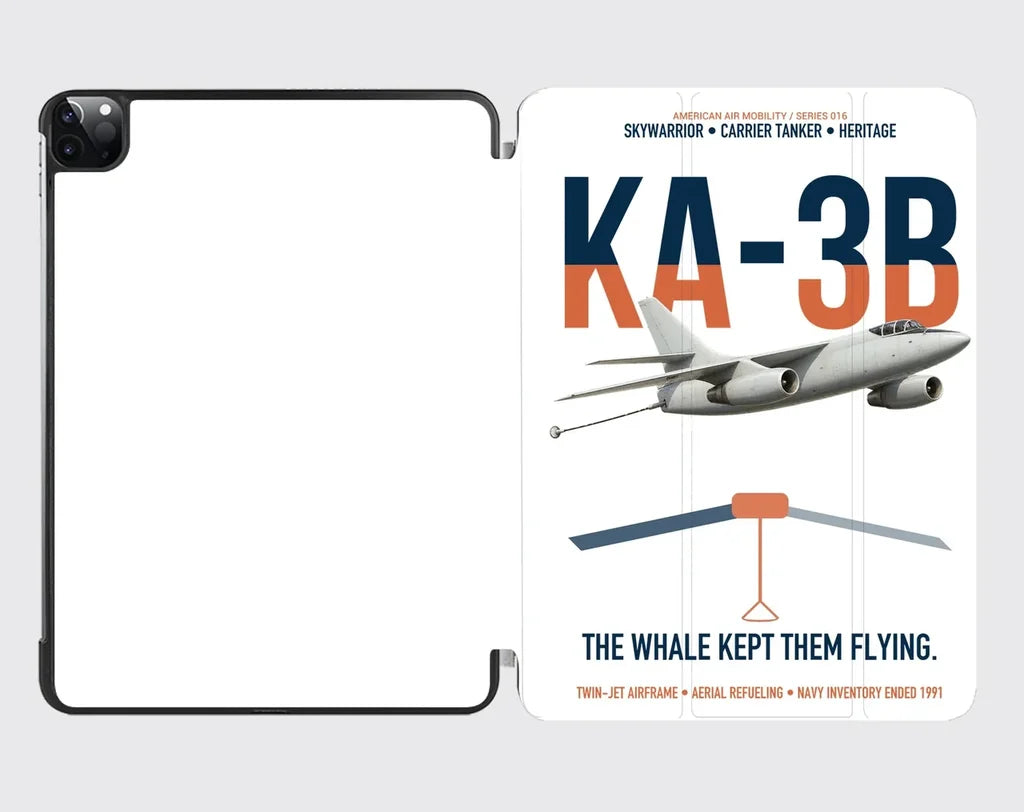 KA-3B Skywarrior design on white ipad tablet case