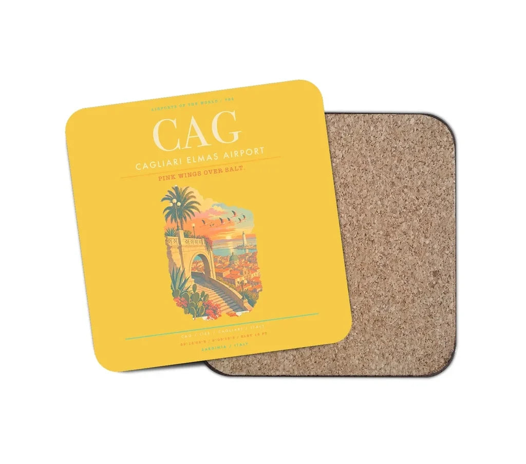 Cagliari Elmas Airport CAG Coaster 1-Piece - Yellow