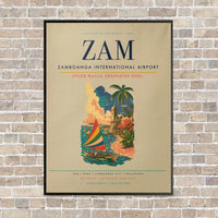 Thumbnail for Zamboanga International Airport ZAM vertical canvas print - framed - beige background
