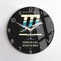 Thumbnail for Boeing 777-200LR design on black no frame wall clock