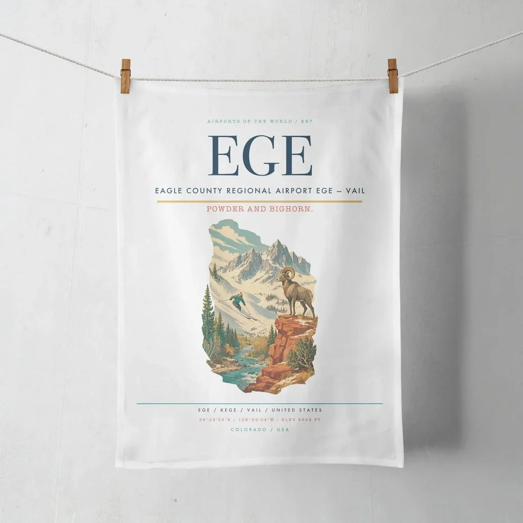 Eagle County Regional Airport (EGE) design on white towel