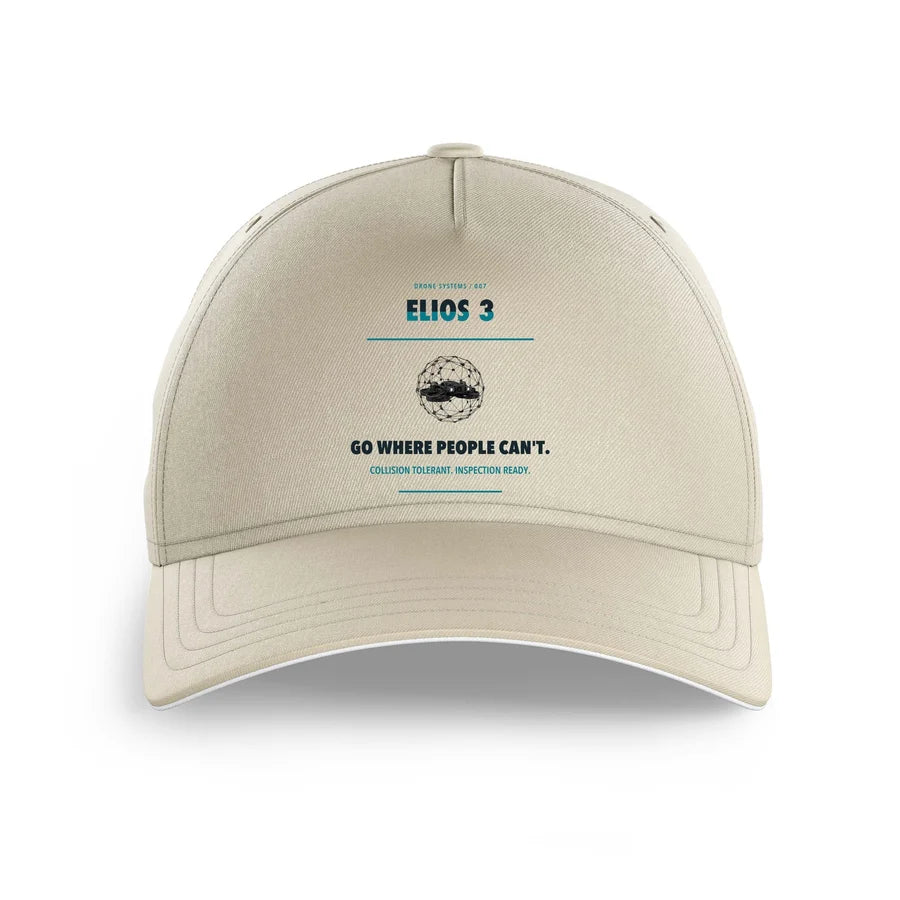 Flyability Elios 3 design on beige printed hat