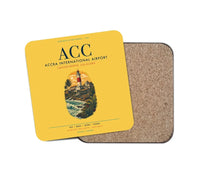 Thumbnail for Accra International Airport (ACC) design on yellow 1 piece coaster