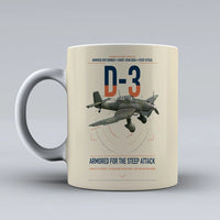 Thumbnail for Junkers Ju 87D-3 design on beige ceramic mug, double-side print