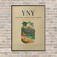 Thumbnail for Yangyang International Airport YNY vertical canvas print - framed - beige background