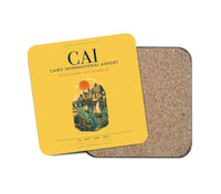 Thumbnail for Cairo International Airport (CAI) design on yellow 1 piece coaster