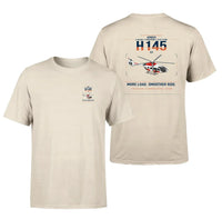 Thumbnail for Airbus H145 D3 design on beige t-shirt, double-side print