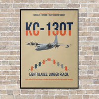 Thumbnail for KC-130T NP2000 vertical canvas print - framed - beige background