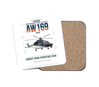 Thumbnail for Leonardo AW169 design on white 1 piece coaster