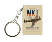 Thumbnail for Hawker Hurricane Mk I design on beige designed key chain, double-side print