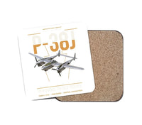 Thumbnail for P-38J Lightning design on white 1 piece coaster