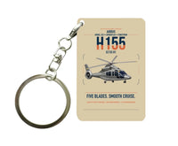 Thumbnail for Airbus H155 EC155 B1 design on beige designed key chain, double-side print