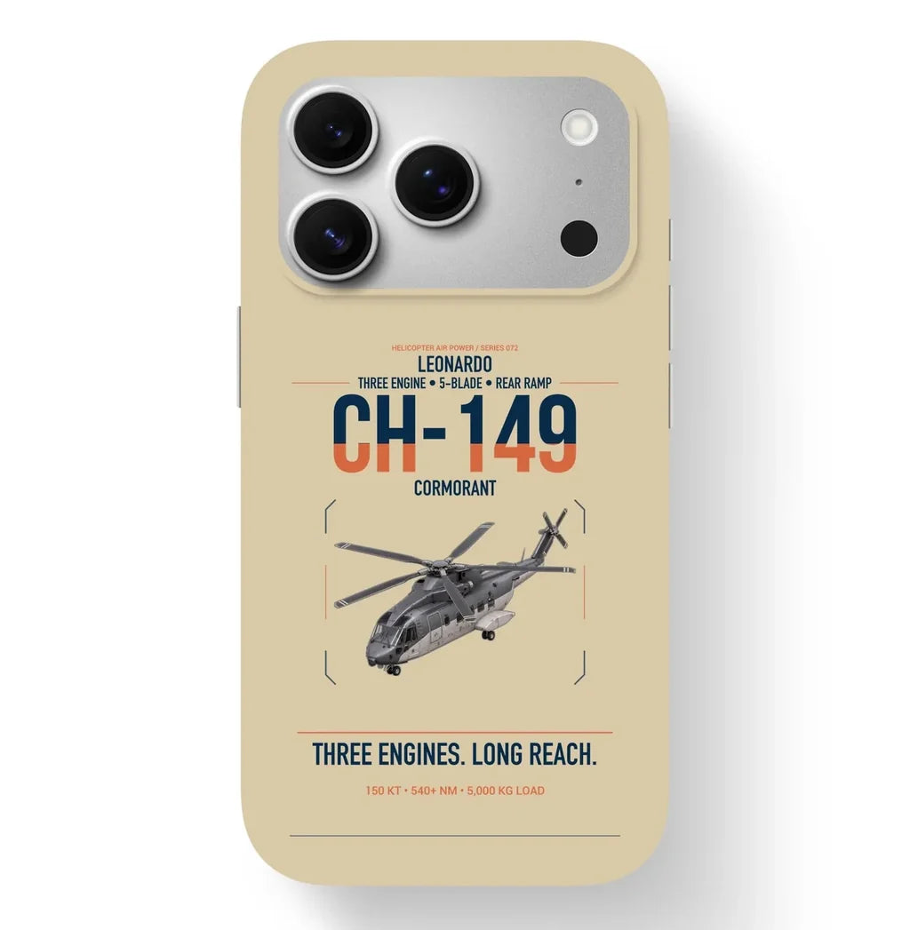 Leonardo CH-149 Cormorant design on beige magsafe iphone case, for iPhone 17 Pro