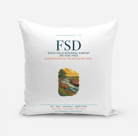 Thumbnail for Sioux Falls Regional Airport Joe Foss Field (FSD) design on white pillow