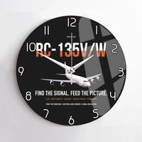 Thumbnail for RC-135V W Rivet Joint design on black no frame wall clock