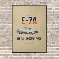 Thumbnail for E-7A Wedgetail vertical canvas print - framed - beige background