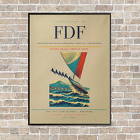 Thumbnail for Martinique Aimé Césaire International Airport FDF — Fort-de-France vertical canvas print - framed - beige background