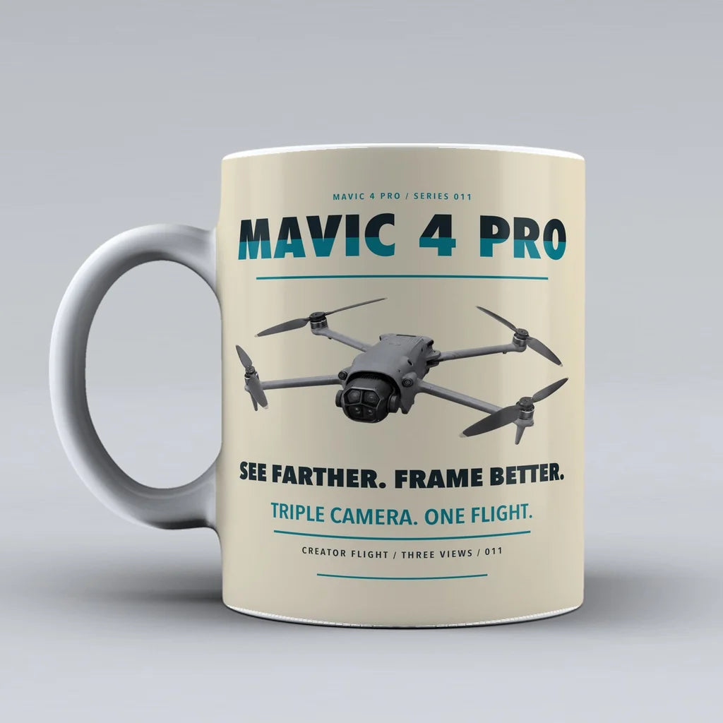 Mavic 4 Pro Mug design on beige dji