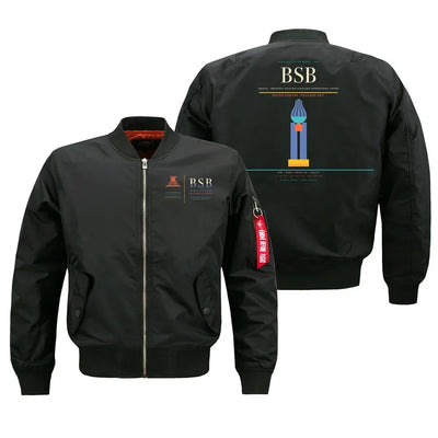 Brasilia (BSB) design on black bomber jacket