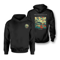 Thumbnail for VINTAGE G4032 - The Parachute Club - Double-Side Hoodie design on black double side