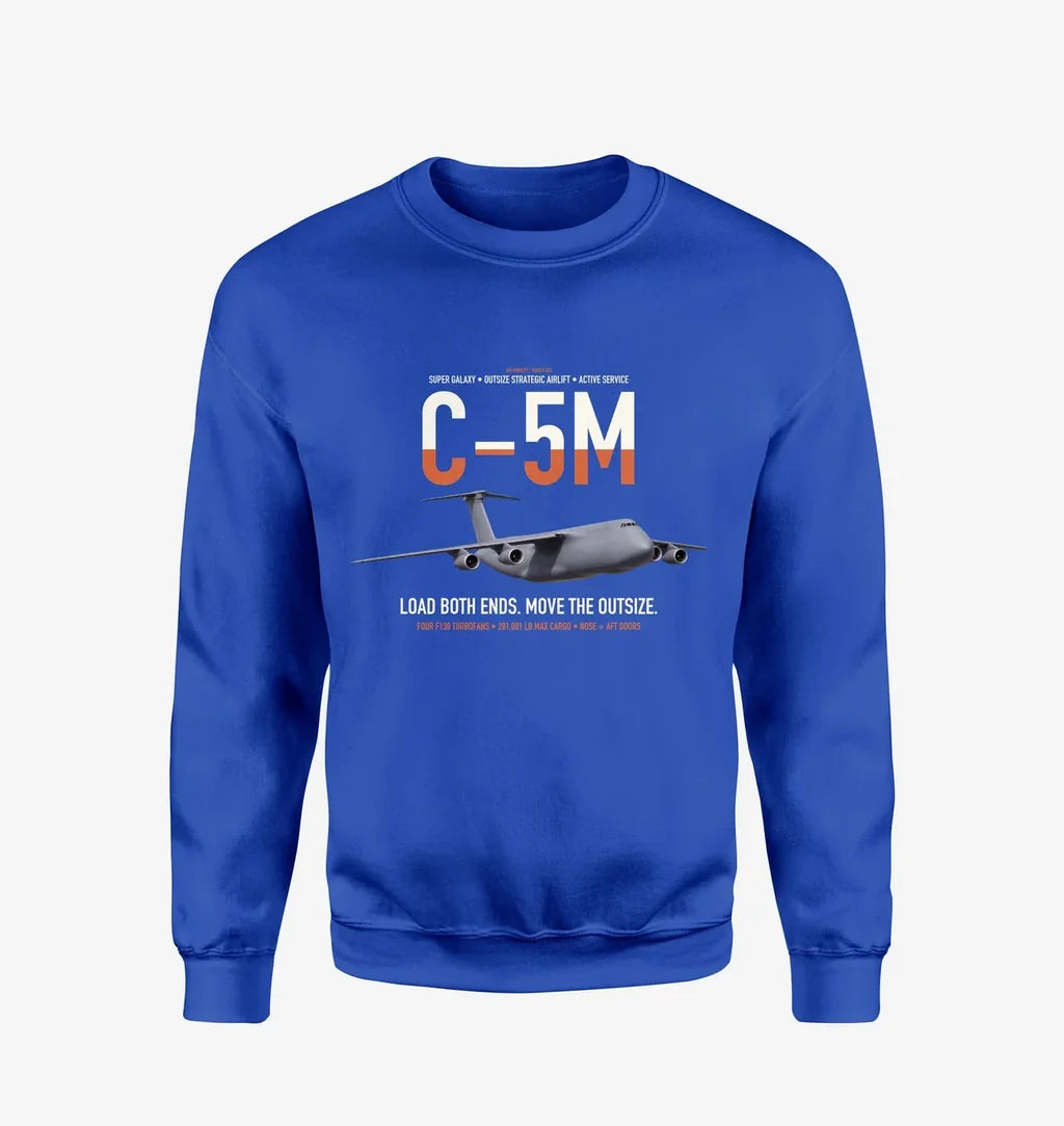 C-5M Super Galaxy design on blue sweatshirt