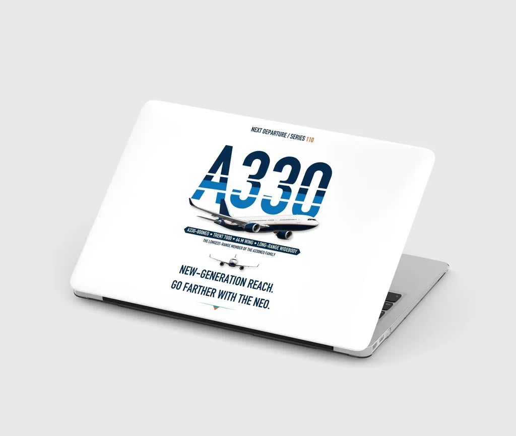 Airbus A330-800neo design on white MacBook case