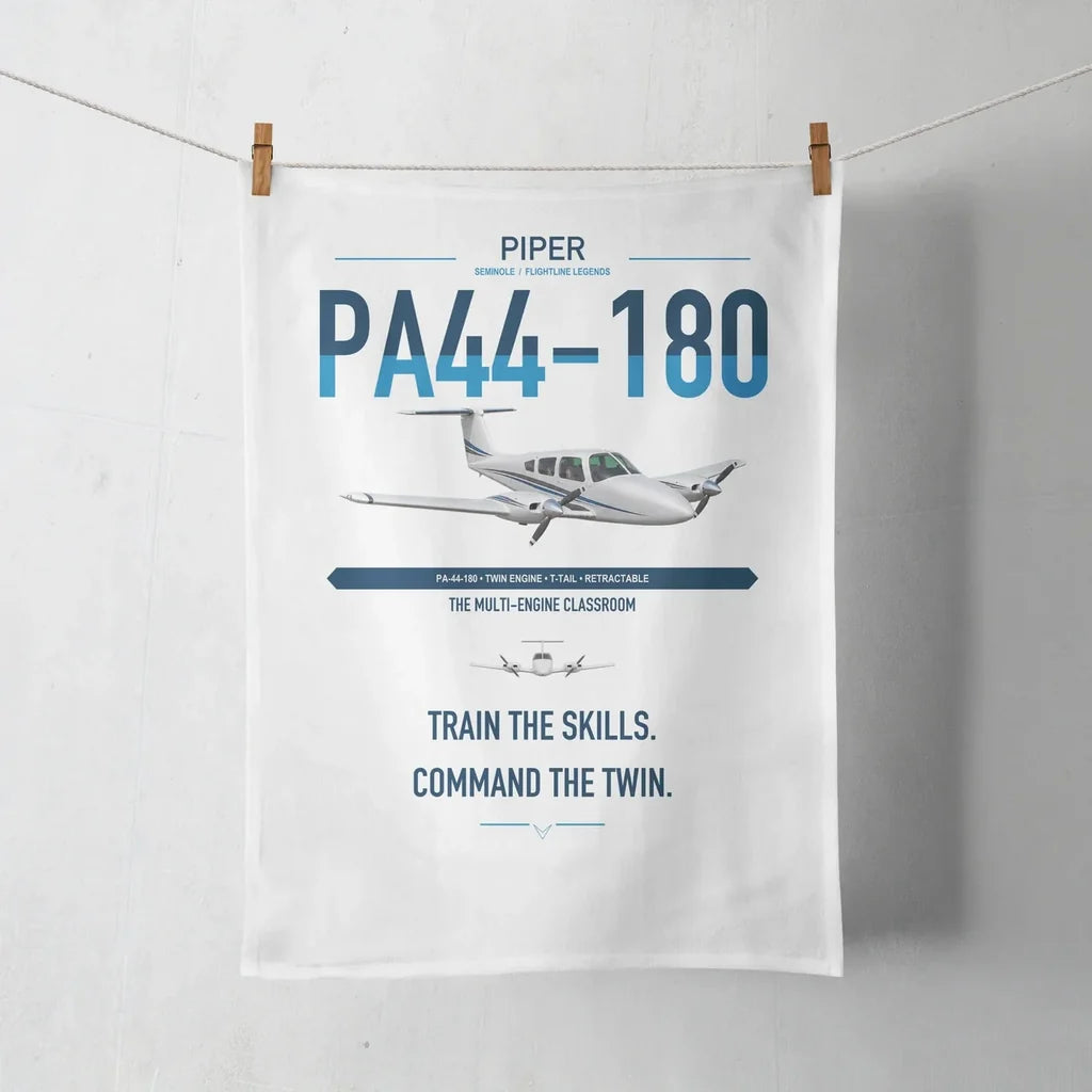 Piper PA-44-180 Seminole design on white towel