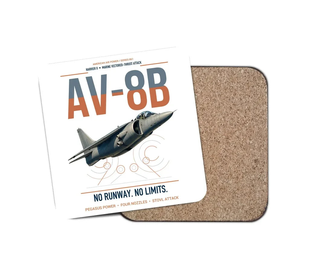 AV-8B Harrier II design on white 1 piece coaster
