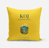 Thumbnail for Kagoshima Airport (KOJ) design on yellow pillow