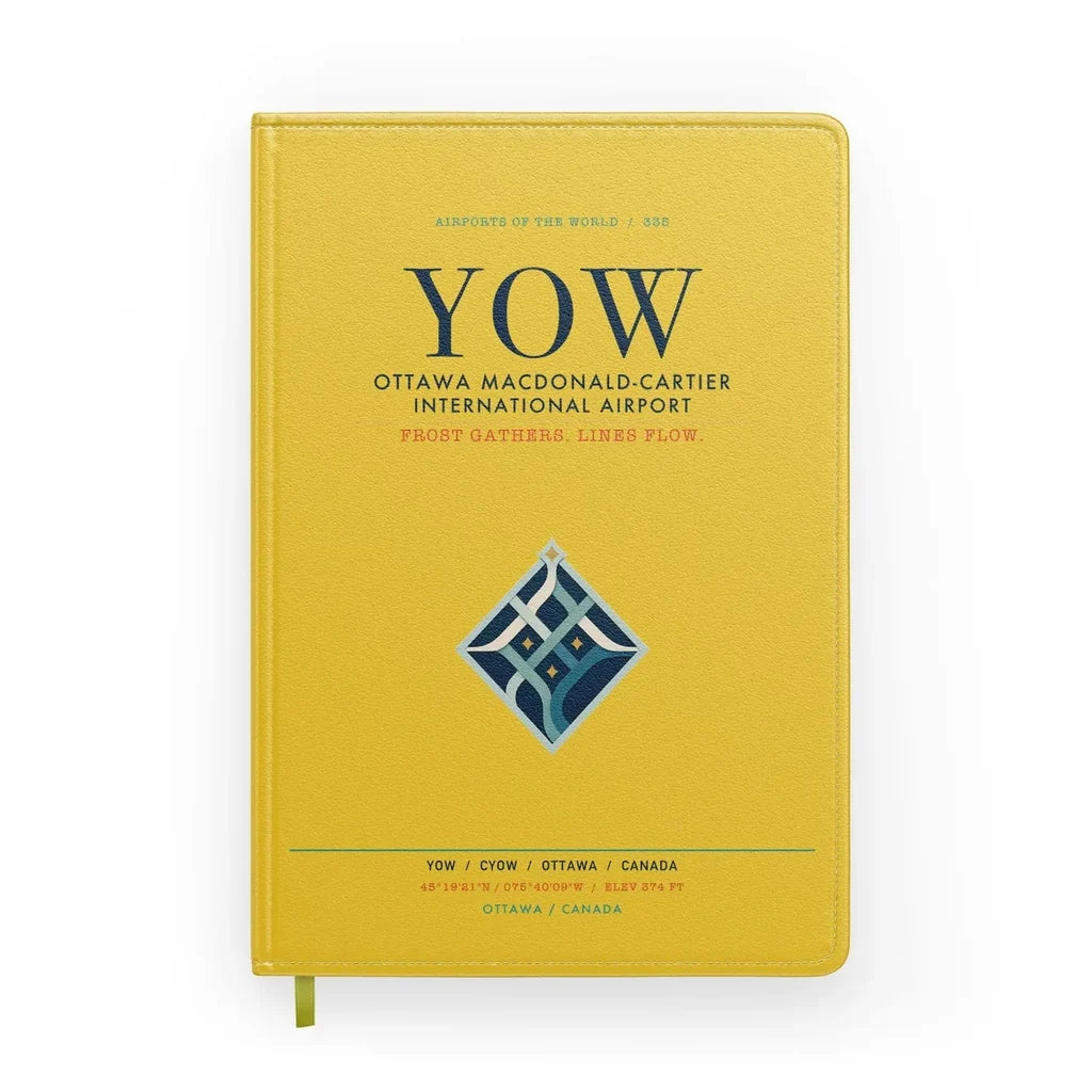 Ottawa Macdonald-Cartier International Airport (YOW) design on yellow notebook