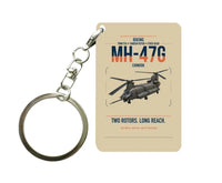 Thumbnail for Boeing MH-47G Chinook design on beige designed key chain, double-side print