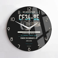 Thumbnail for CF34-8E design on black no frame wall clock