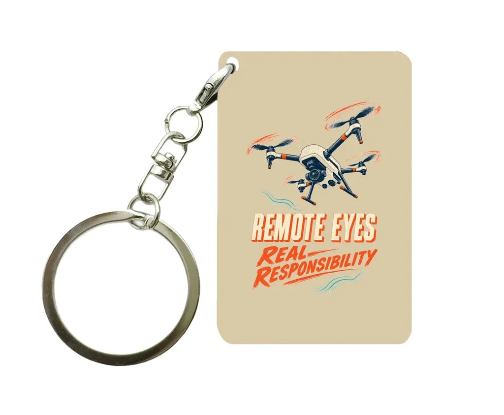 SIGNAL 584 - Remote Eyes Real Responsibility - Key Chain design on beige key chain